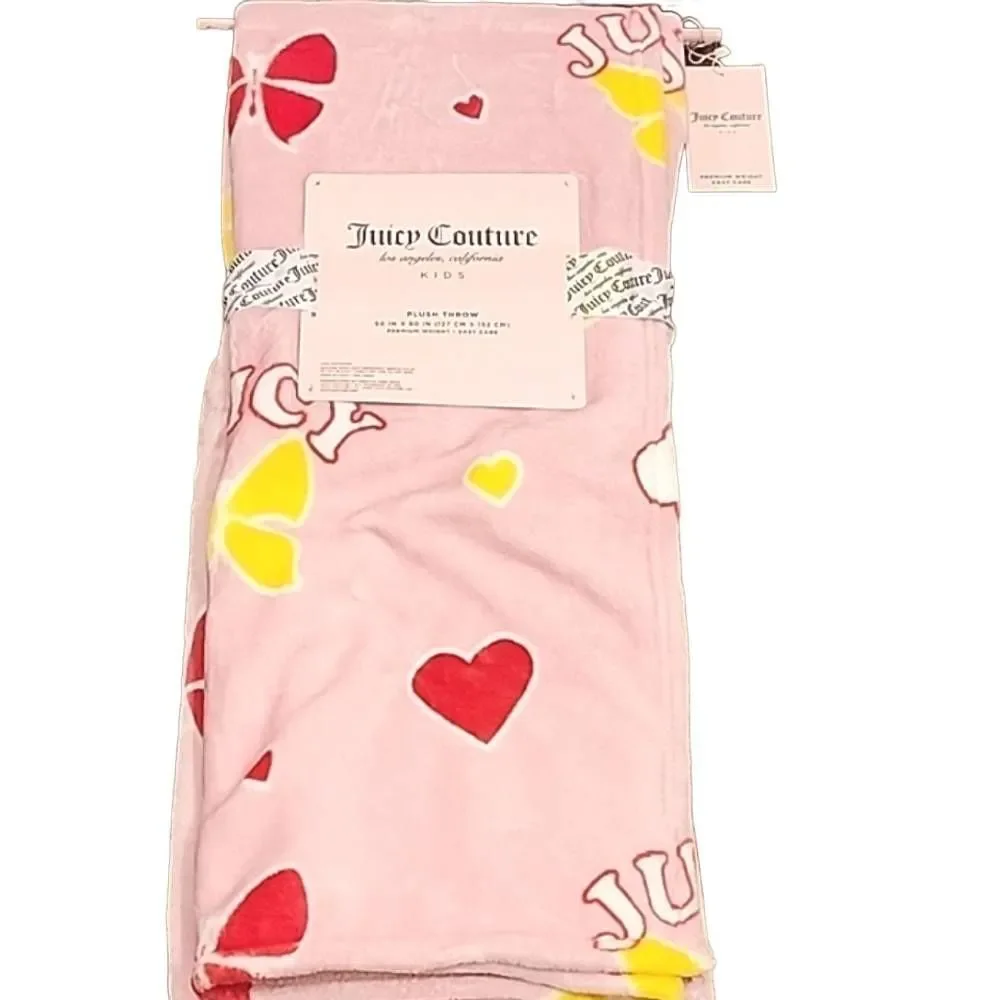 Juicy‎ Couture Kids Logo Butterfly & Clouds Plush Throw Blanket